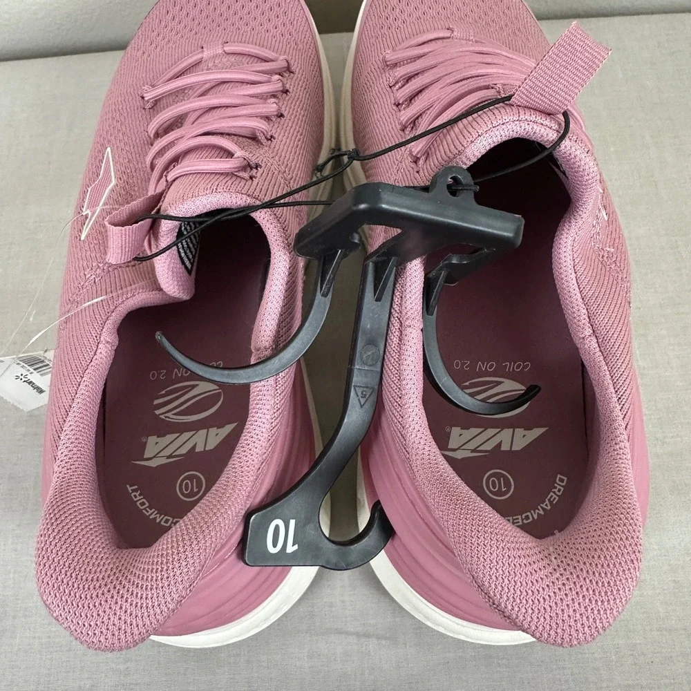 Avia Women's 10 Coil-On 2.0 Running Shoes Mauve Pink Mesh Walking workout NEW